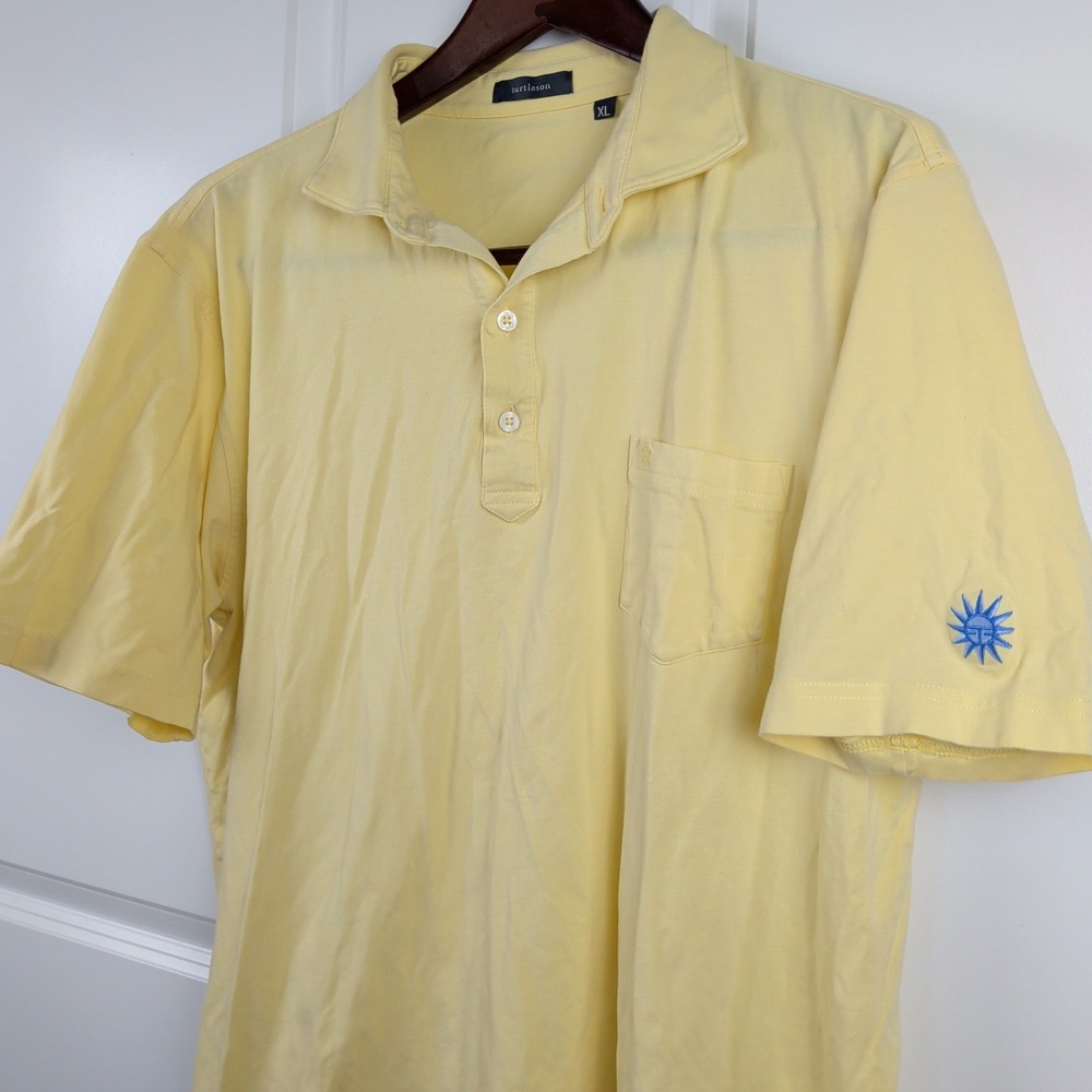 Turtleson Men's XL Butter Yellow Cotton Golf Polo Shirt Eldorado Country Club